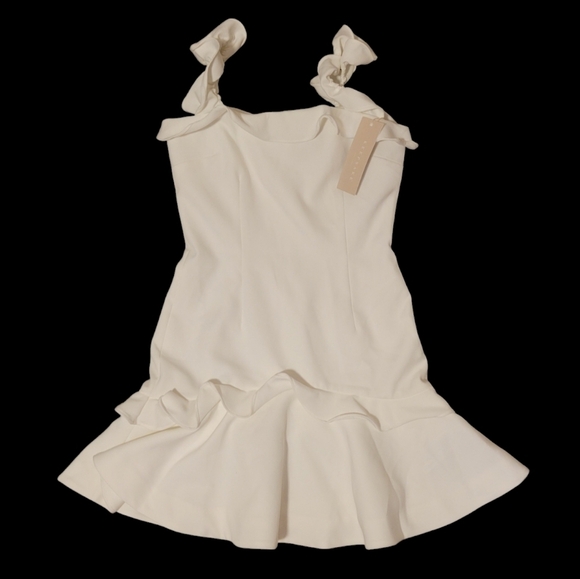 NWT Keepsake the Label Escape Mini Dress White Ivory Ruffle Details Size Small - Picture 3 of 12